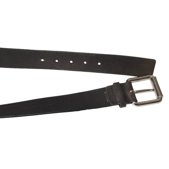 MICHAEL KORS MEN CHOCOLATE BROWN BELT SILVER BUCKLE LARGE - Picture 2 of 9